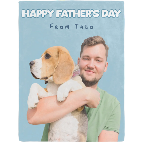 Personalized Pet Photo Upload Father’s Day Blanket