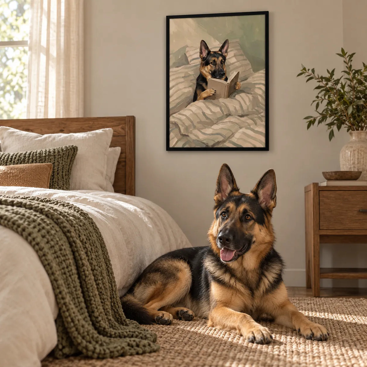 Bedtime Reading Pet Portrait