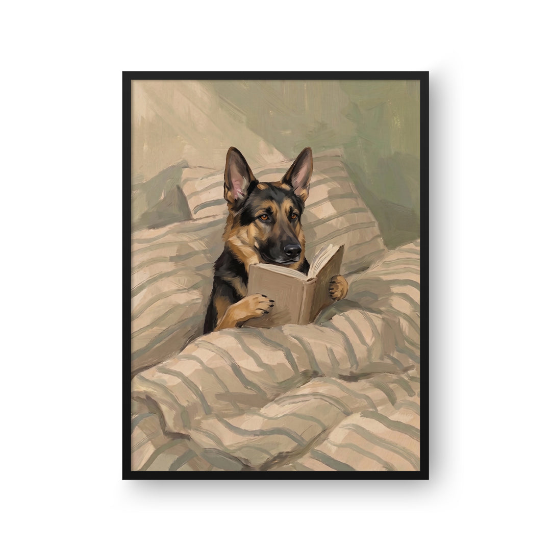 Bedtime Reading Pet Portrait