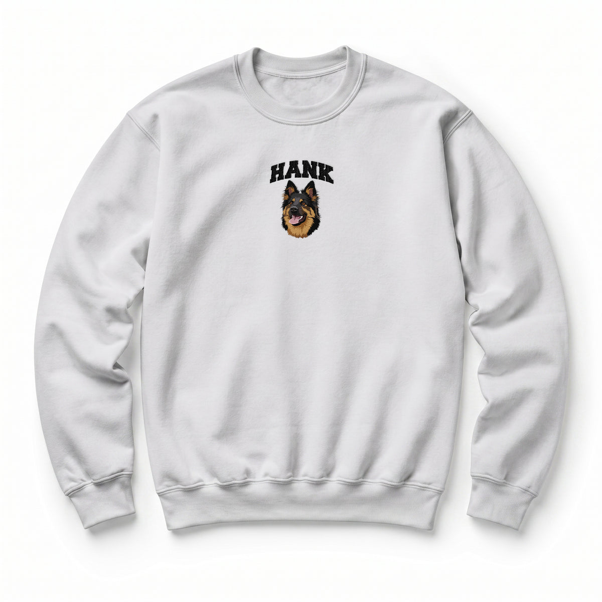 Custom Pet Face Embroidered College Sweatshirt