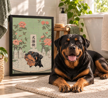 Bath Time Asian Style Pet Portrait