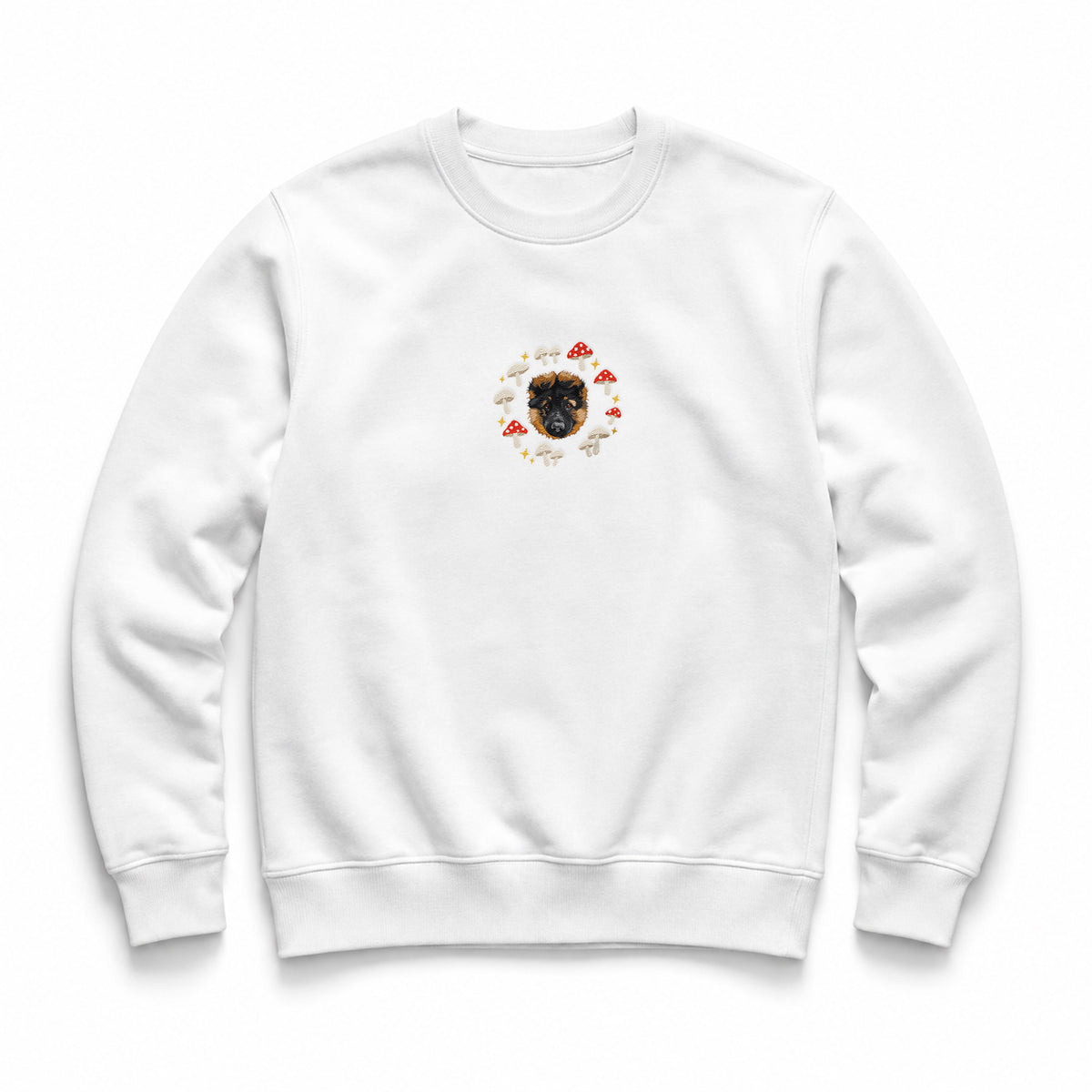Custom Mushroom Embroidered Pet Face Organic Sweatshirt