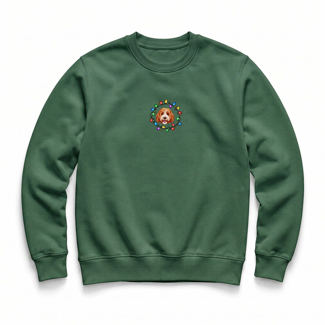 Custom Pet Face Fairy Lights Christmas Jumper