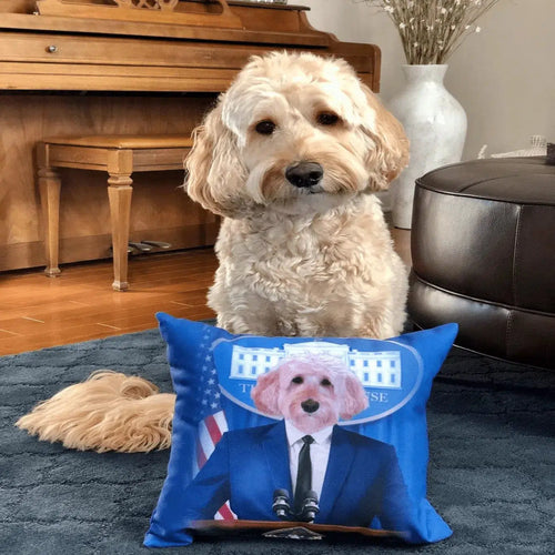 Crown and Paw - Throw Pillow The Pawresident - Custom Throw Pillow