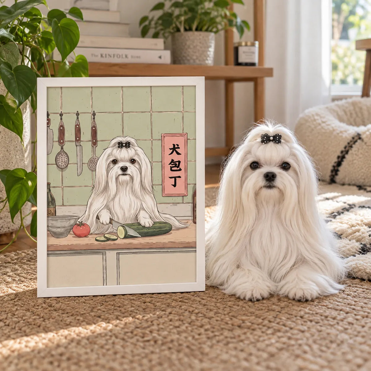 In The Kitchen Asian Style Pet Portrait