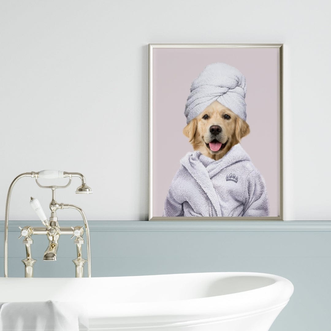 Crown and Paw - Canvas Spa Day Pet Portrait - Custom Pet Art