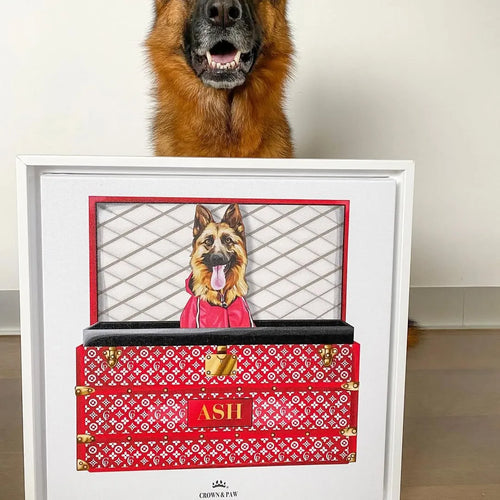 Super Red Luxury Trunk Pet Portrait