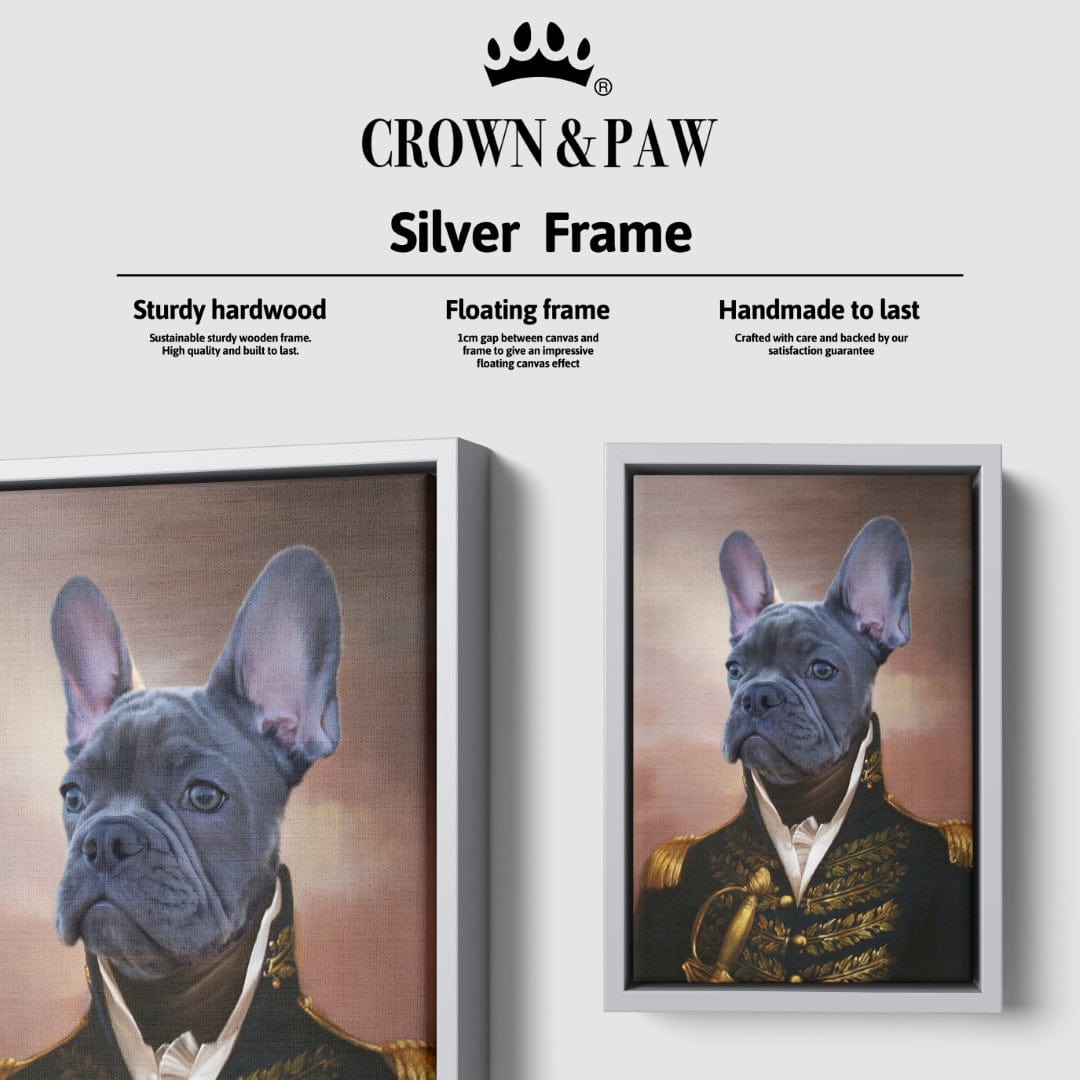 Crown and Paw - Canvas The General - Custom Pet Canvas 8" x 10" / Silver