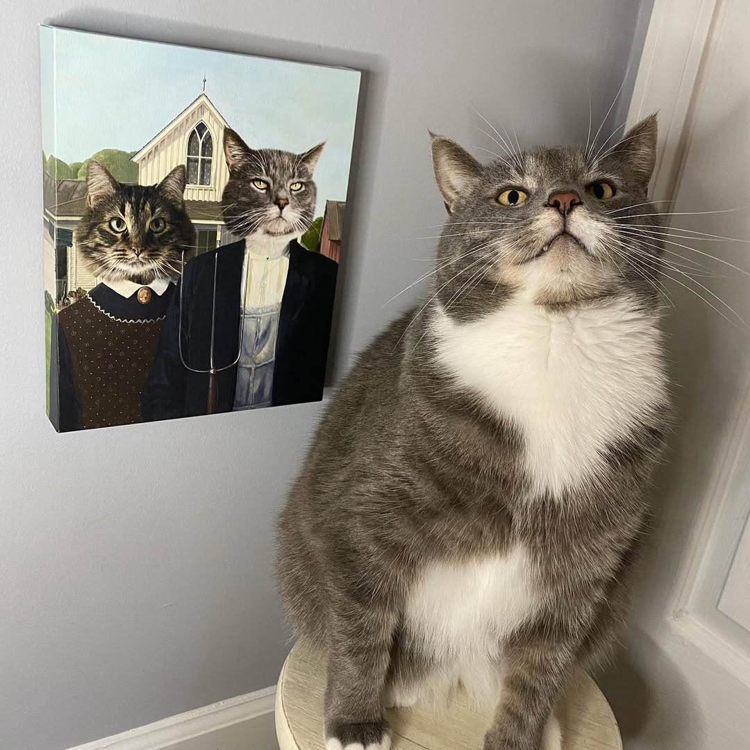 The American Gothic - Custom Pet Canvas