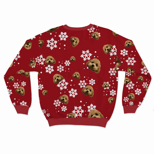 Crown and Paw - Custom Clothing Christmas Bundle: Pet Face Pattern Christmas Sweatshirt and Socks (Save $30)