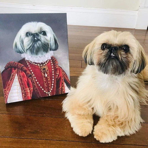 Crown and Paw - Custom Crown & Paw Portrait - One Pet