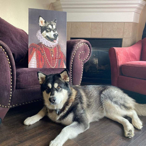Crown and Paw - Custom Crown & Paw Portrait - One Pet