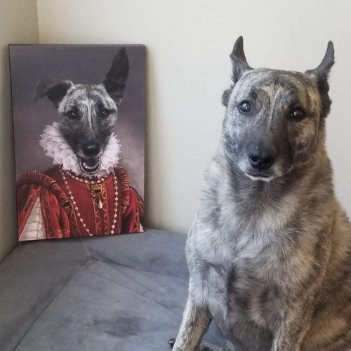 Crown and Paw - Custom Crown & Paw Portrait - One Pet