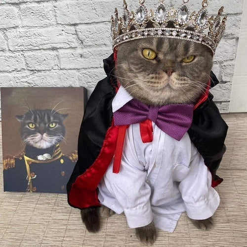 Crown and Paw - Custom Crown & Paw Portrait - One Pet