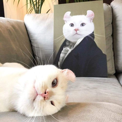 Crown and Paw - Custom Crown & Paw Portrait - One Pet