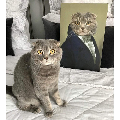 Crown and Paw - Custom Crown & Paw Portrait - One Pet