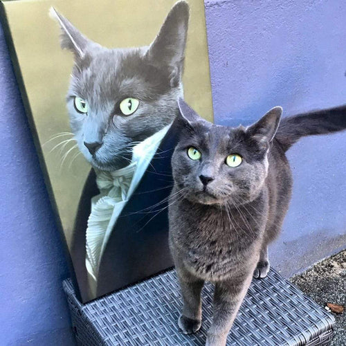 Crown and Paw - Custom Crown & Paw Portrait - One Pet