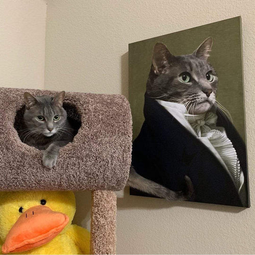 Crown and Paw - Custom Crown & Paw Portrait - One Pet