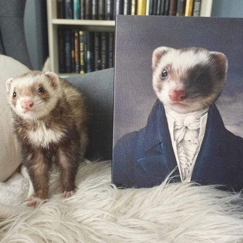 Crown and Paw - Custom Crown & Paw Portrait - One Pet