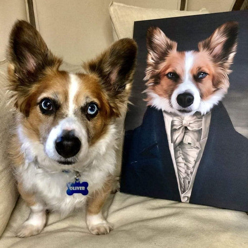 Crown and Paw - Custom Crown & Paw Portrait - One Pet