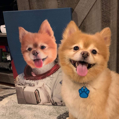 Crown and Paw - Custom Crown & Paw Portrait - One Pet