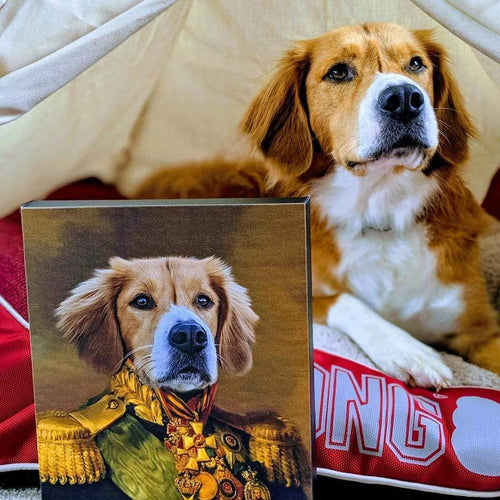Crown and Paw - Custom Crown & Paw Portrait - One Pet