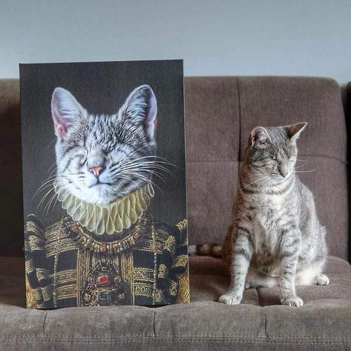 Crown and Paw - Custom Crown & Paw Portrait - One Pet