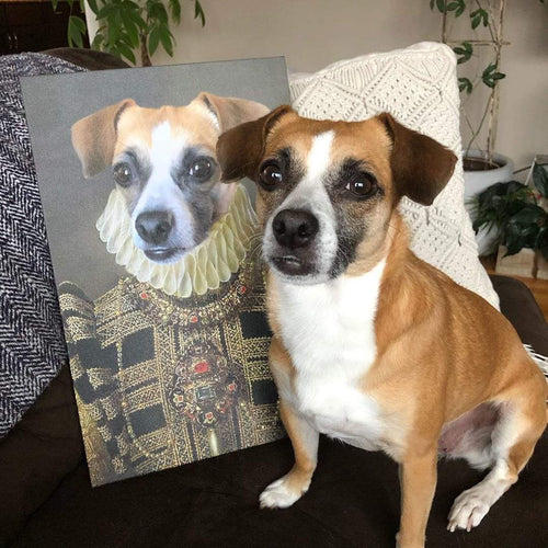 Crown and Paw - Custom Crown & Paw Portrait - One Pet
