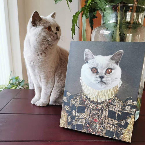 Crown and Paw - Custom Crown & Paw Portrait - One Pet