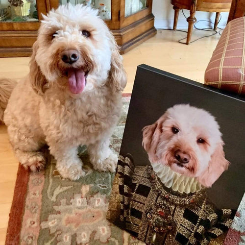 Crown and Paw - Custom Crown & Paw Portrait - One Pet