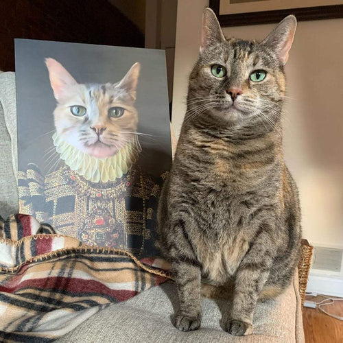 Crown and Paw - Custom Crown & Paw Portrait - One Pet
