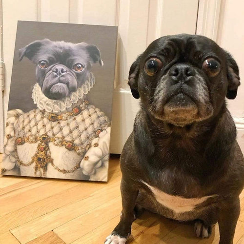 Crown and Paw - Custom Crown & Paw Portrait - One Pet