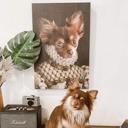 Crown and Paw - Custom Crown & Paw Portrait - One Pet