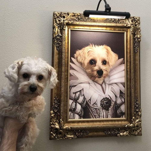 Crown and Paw - Custom Crown & Paw Portrait - One Pet