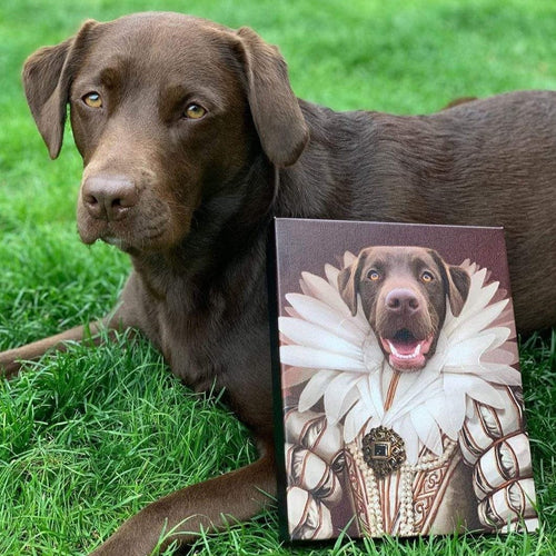 Crown and Paw - Custom Crown & Paw Portrait - One Pet