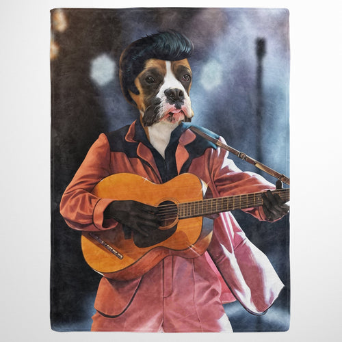 Crown and Paw - Blanket The Rock and Roll King - Custom Pet Blanket
