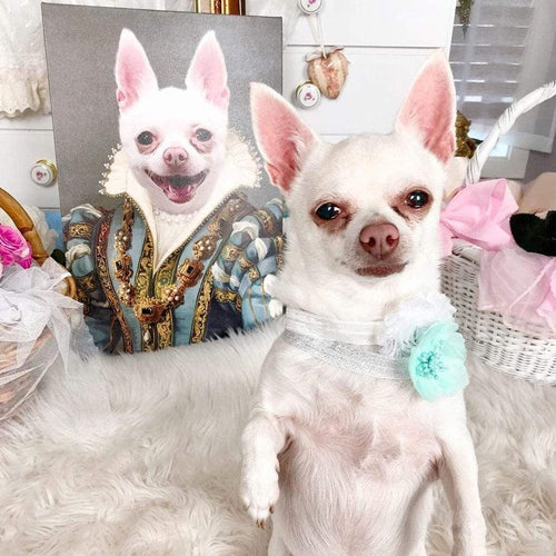 Crown and Paw - Custom Crown & Paw Portrait - One Pet