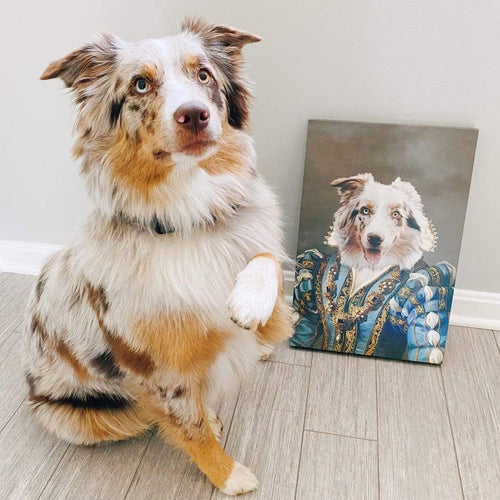 Crown and Paw - Custom Crown & Paw Portrait - One Pet