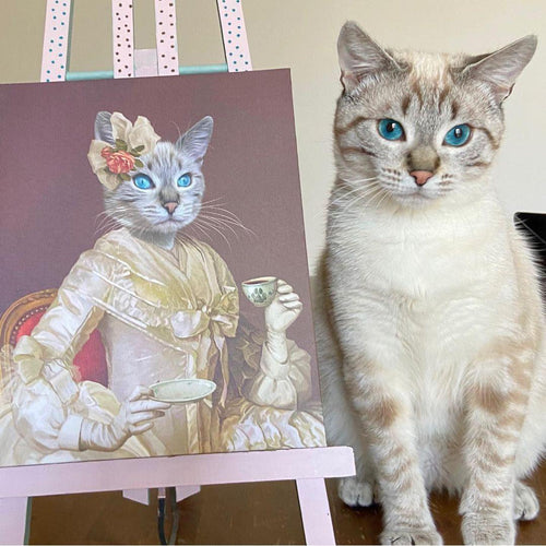 Crown and Paw - Custom Crown & Paw Portrait - One Pet