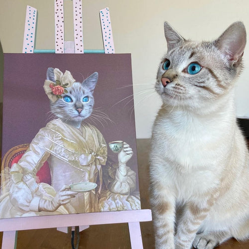 Crown and Paw - Custom Crown & Paw Portrait - One Pet