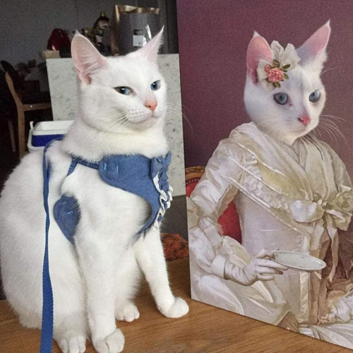 Crown and Paw - Custom Crown & Paw Portrait - One Pet