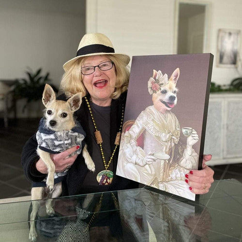 Crown and Paw - Custom Crown & Paw Portrait - One Pet
