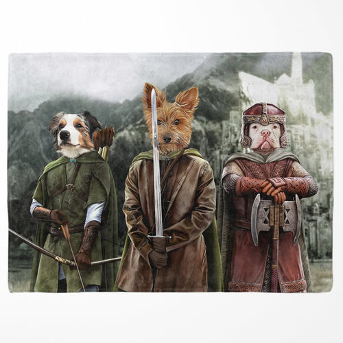 Crown and Paw - Blanket The Three Pawtectors - Custom Pet Blanket 30" x 40" / Background 1
