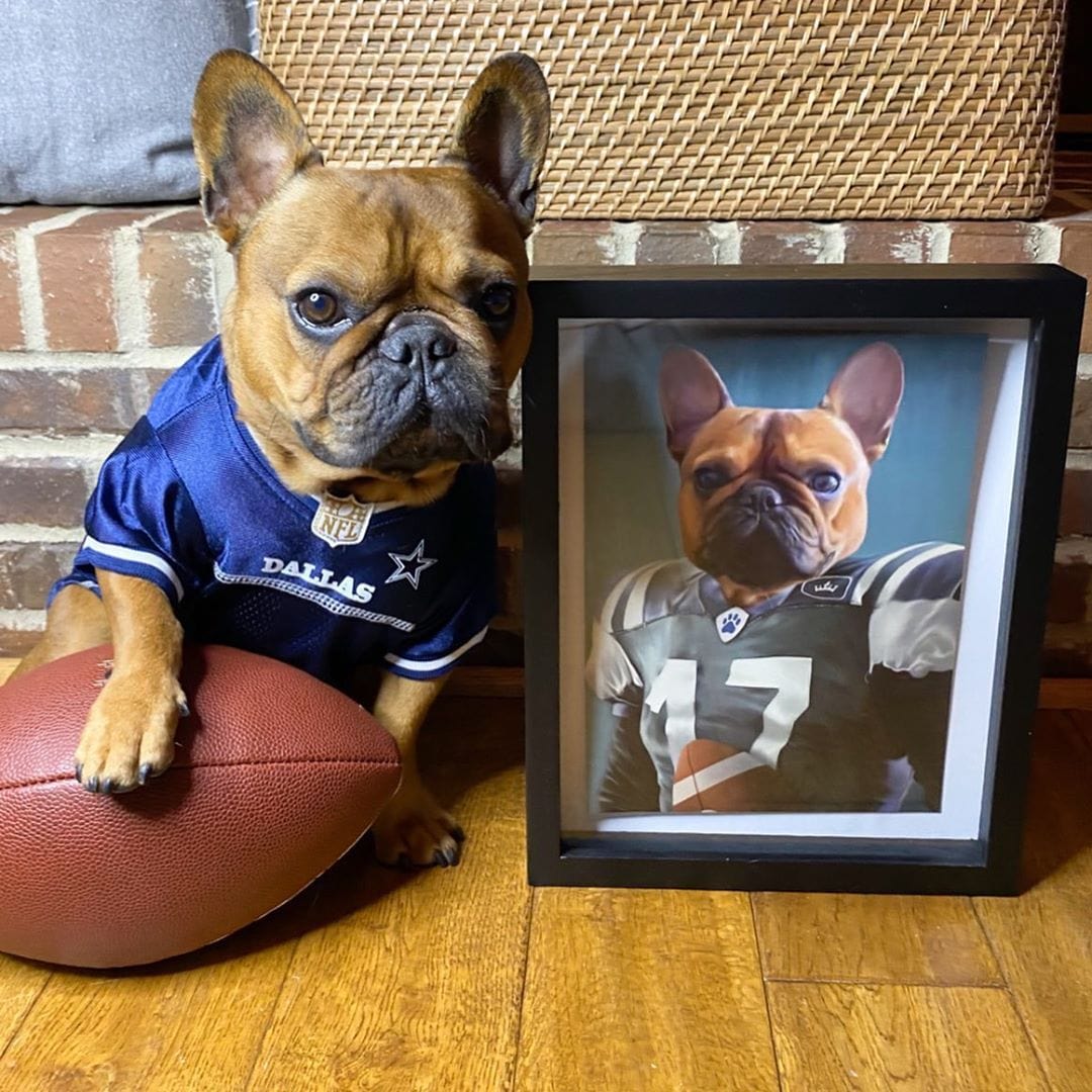 Crown and Paw - Canvas The Football Player - Custom Pet Canvas