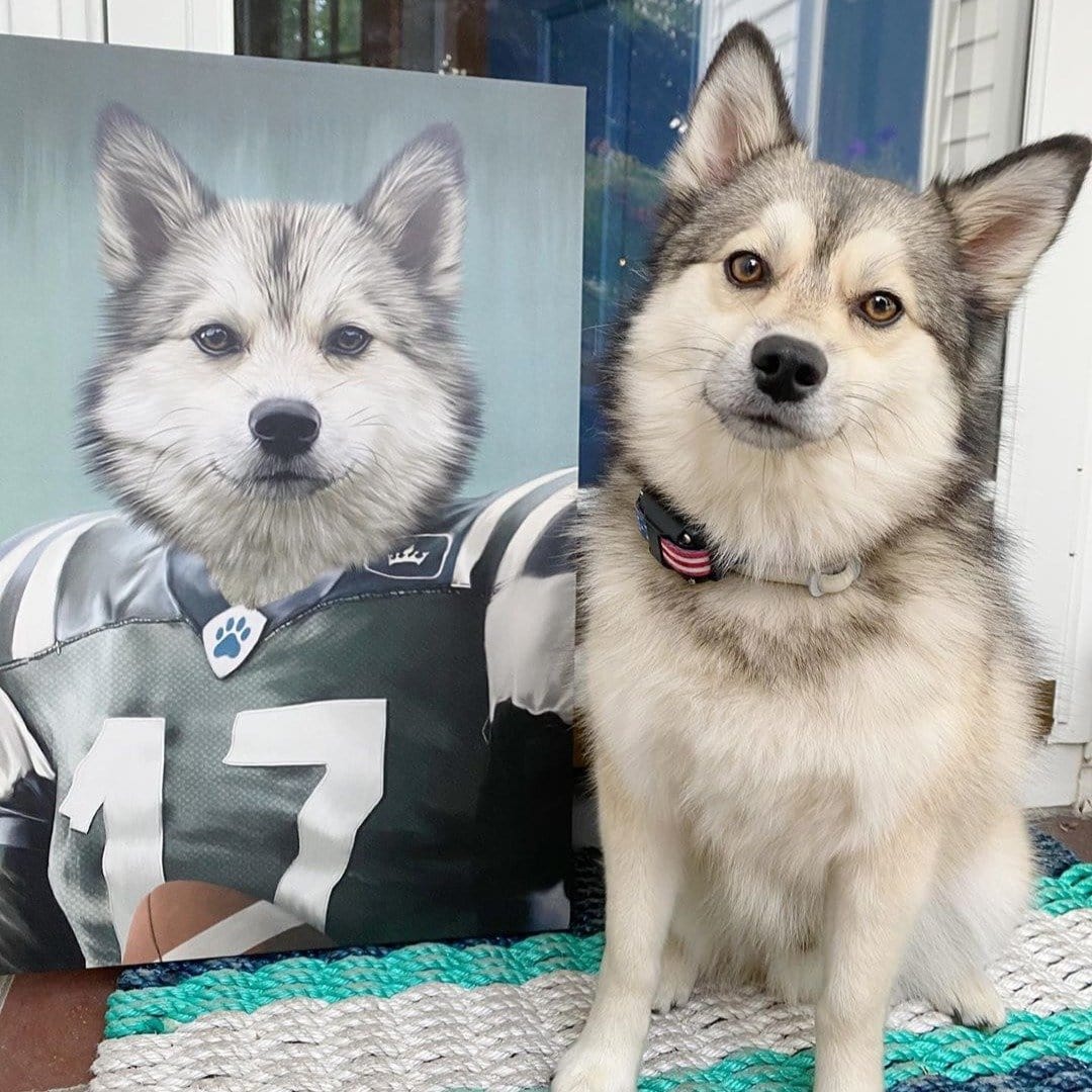 Crown and Paw - Canvas The Football Player - Custom Pet Canvas