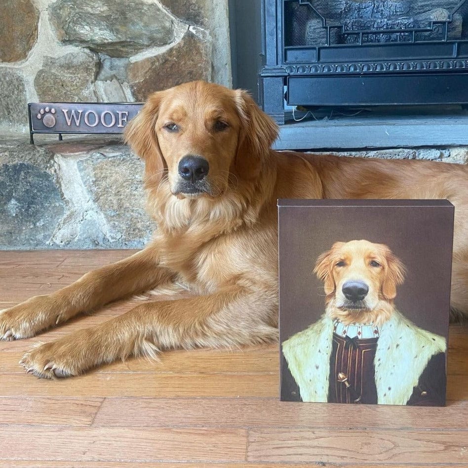 Crown and Paw - Canvas The Young King - Custom Pet Canvas