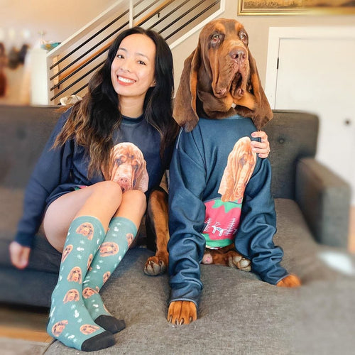 Crown and Paw - Custom Clothing Custom Christmas Pet Face Socks