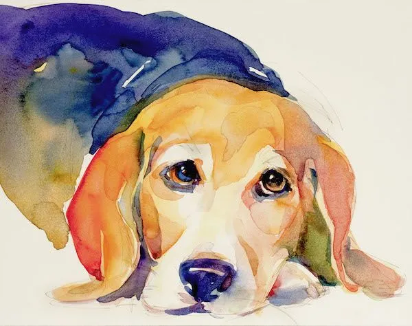 Christmas Lights Watercolor Painting Of Your Pets