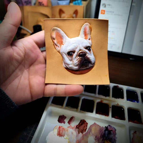 Handmade Leather Pet Face Keychain From Photos