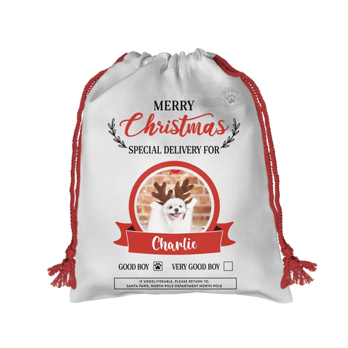 Christmas Sack - Red Drawstring Mock Up - Base Image